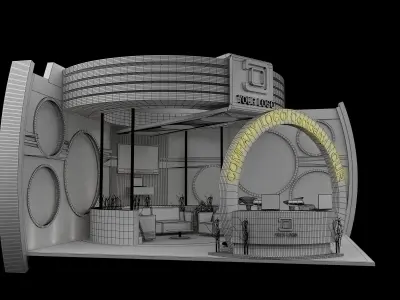  Booth Exhibition Stand a454 3D model