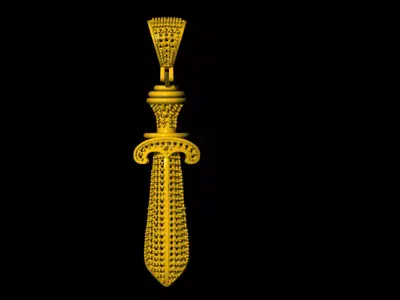 Gold Sword Pendant 3D print model