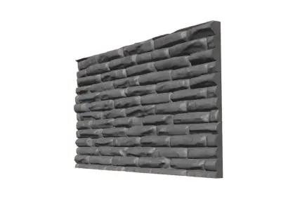 Grey Limestone Wall Panel 3D model