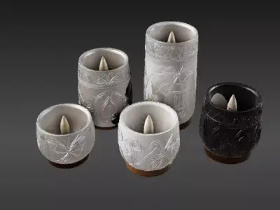 Candle Holder Diffuser Set 3D Model Modern Home Decor Low-poly 3D model