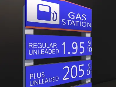 Gas Station Sign Low-poly 3D model