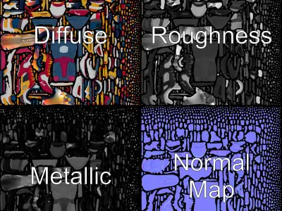 Vibrant Athletic Sneaker D Model Pack Low-poly 3D model