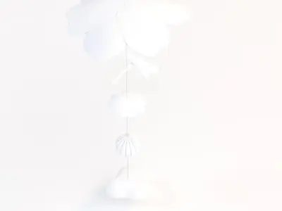 Inked Porcelain Floral Elements 3D model