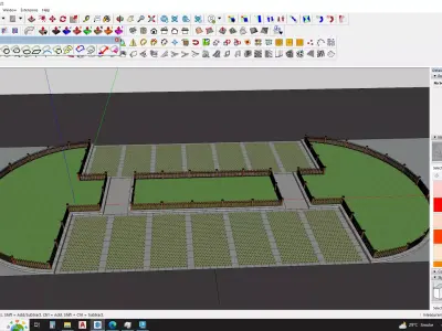 Modern Parking Lot - sketchup modelS 3D model