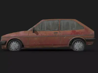 Abandoned Car - Ford Fiesta Hatchback Low-poly 3D model
