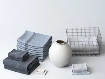Bathroom Towel Set 3D model