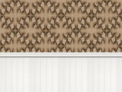 Wallpaper 3D Blocked Wainscoting 3D model