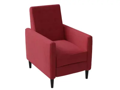 Red Mid Century Modern Recliner 3D model