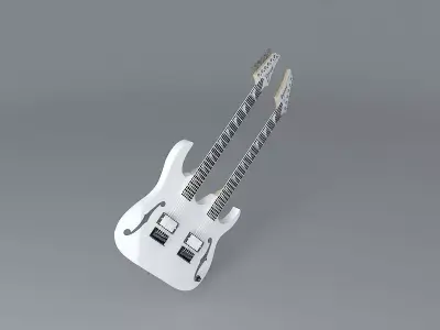 Paul Gilbert double neck guitar Free 3D model