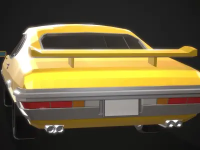 Low Poly Retro Muscle Car 02 Low-poly 3D model