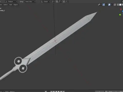Fantasy Gemblade Sword - 3D Printable Model - STL OBJ GLB BLEND Free 3D model