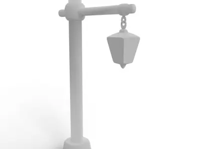 Outdoor Lamp Lantern Low-poly 3D model