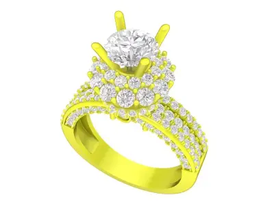 A7193 Hongkong Style Luxury Diamond Women Fashion Ring 3D print model