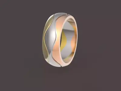 3 waves wedding ring 3D print model