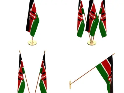 Kenya Flag Pack 3D model