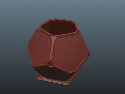 Dodecahedron pot with tray planter 3D print model
