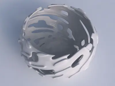 Bowl spheric twisted with smooth cuts and bulges   3D print model