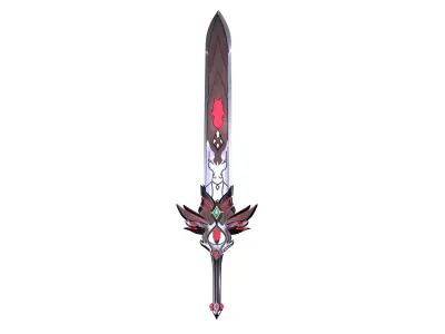 Dark Fantasy Sword 3D Model Stylized Game-Ready Weapon Low-poly 3D model