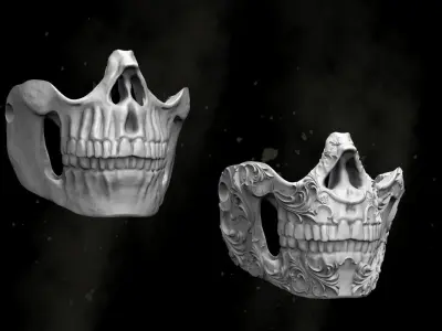  Stylized Skull Mask Ornamental 3D print model