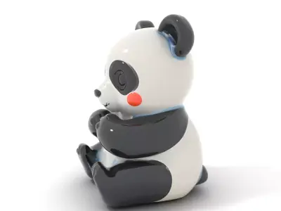 Cute Panda Figurine model pack Low-poly 3D model