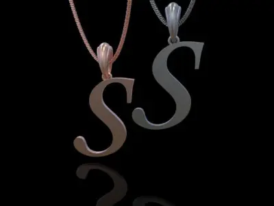 Letter S NECKLACE  3D print 3D print model