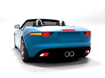 JAGUAR F-TYPE CABRIO OPEN LOWPOLY Low-poly 3D model