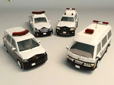 Low Poly Japanese Police Pack