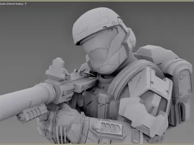 Armored Soldier High Detail STL File for 3D Printing 3D print model