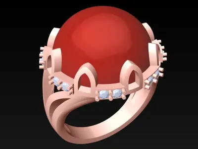 Stone Ring  - Womens Ring  - N382422 3D print model