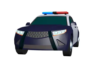 Police car Hypercasual Low-poly 3D model