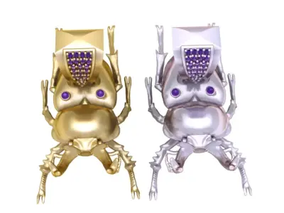 Golden Beetle Armor PendantLuxury Insect Jewelry 3D Model  3D print model