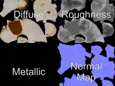 Charming Rabbit Figurine Model Pack Low-poly 3D model