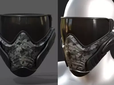 Mask helmet scifi futuristic military combat  Low-poly 3D model