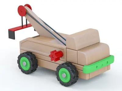 Wooden  Toy Car Truck  Collection 3D model