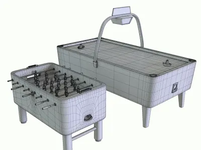 Air hockey and table football 3D model