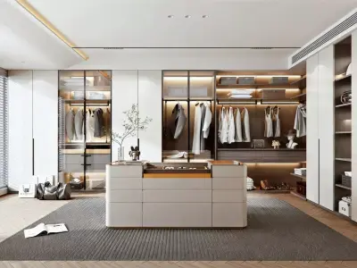 Modern Light Luxury Cloakroom 3D model