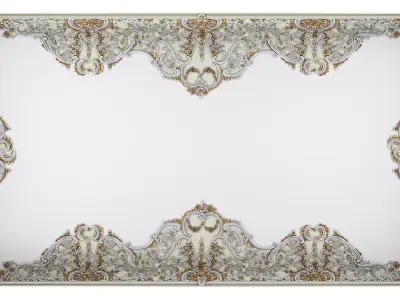 Classic Ornamental Ceiling Panel 3D Model 3D model