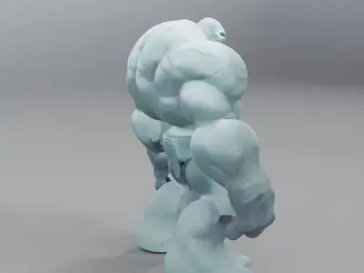 blue monster statue 3D model