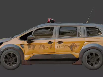 Cyberpunk Performance Taxi 3D Model Low-poly 3D model