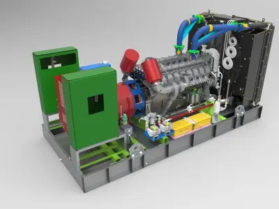 Diesel generator 3D model