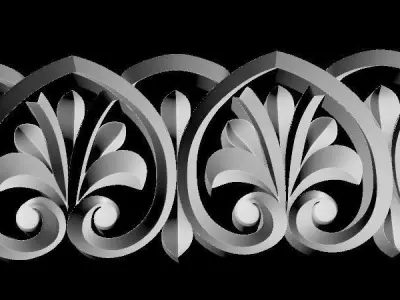 Central decor ornament for furniture 3D model 165