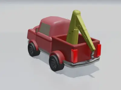cartoon tow car Low-poly 3D model
