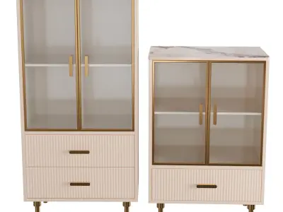 Homary-Italian Light Luxury Display Cabinet 3D model