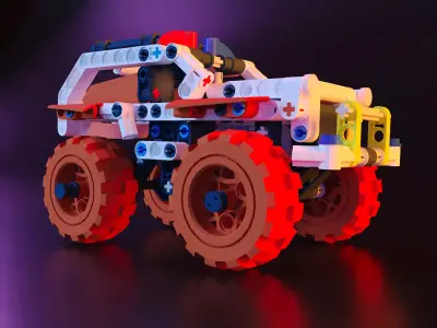 Lego jeep police stl 3D print model