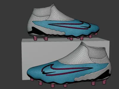 Nike boots blue 3D model