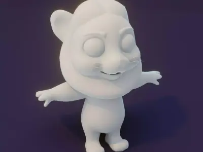 Cartoon Lion Rigged Base Mesh 3D Model Low-poly 3D model