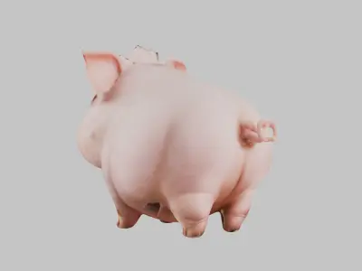 3D Pig Model - Cartoon Animal Character Low-poly 3D model