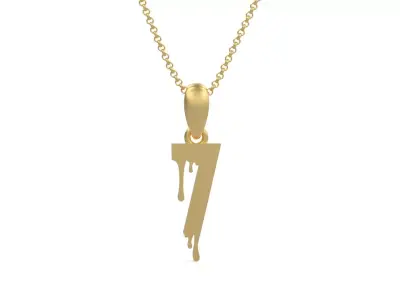 Model 1240 7 Bloody Terror Initial Number Pendant 3D print model