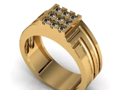 men ring 3D print model 8