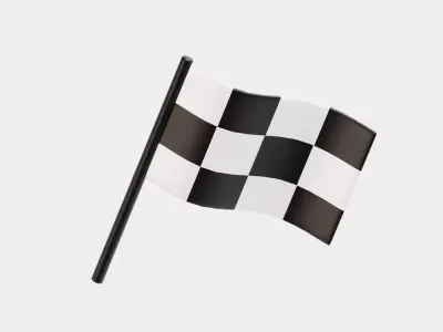 Racing flag Low-poly 3D model
